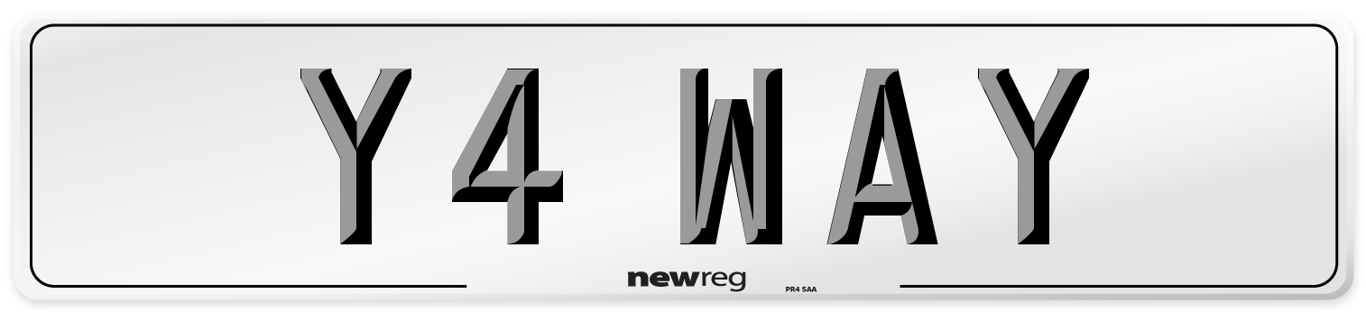 Y4 WAY Number Plate from New Reg